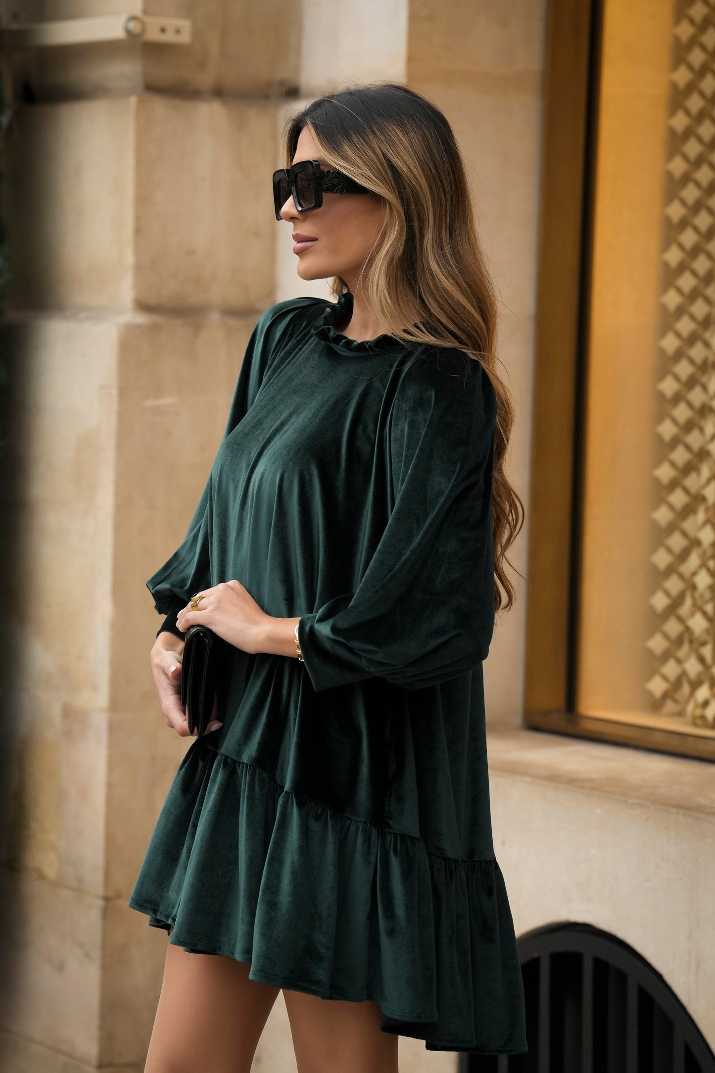 Vestido curto em veludo