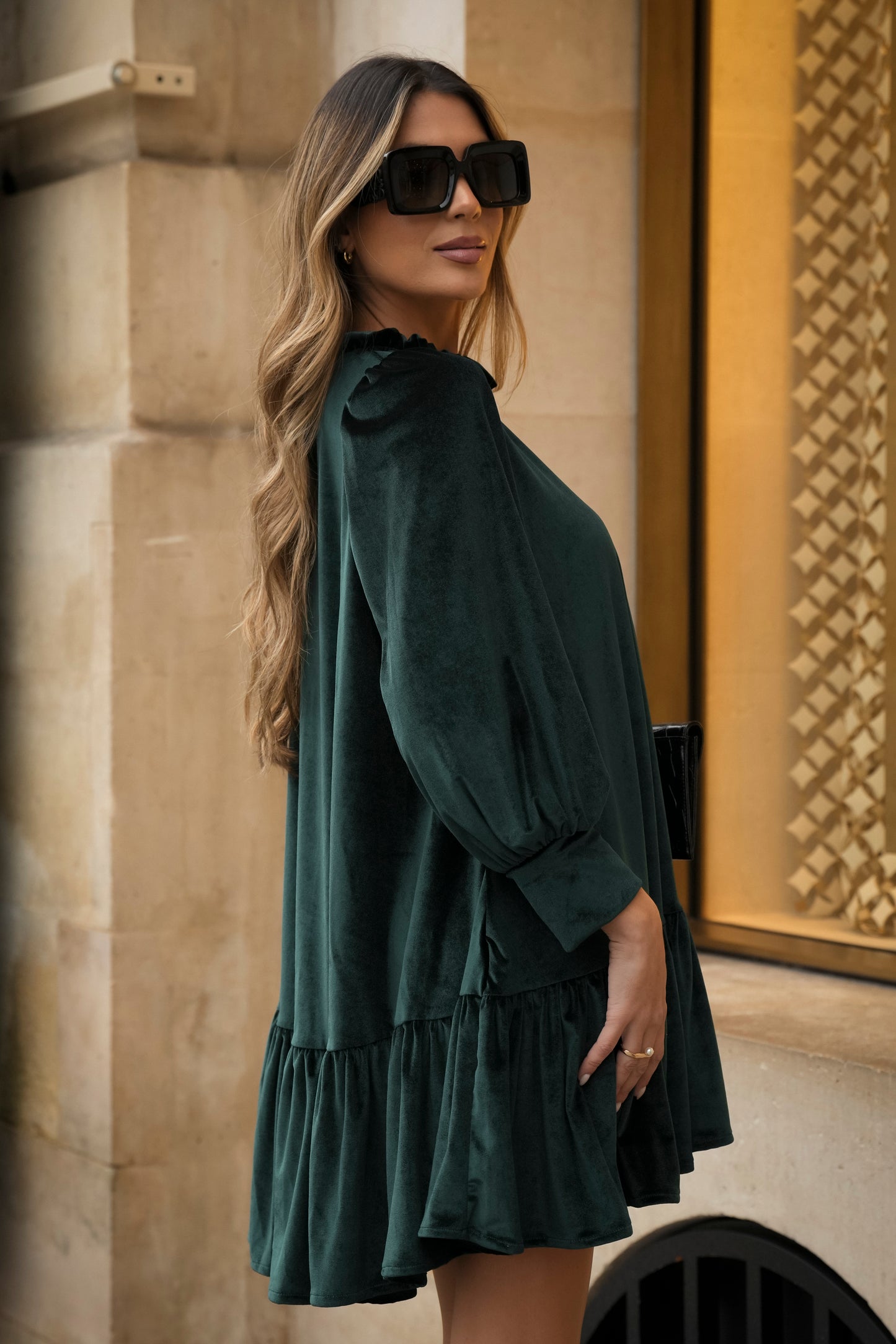 Vestido curto em veludo