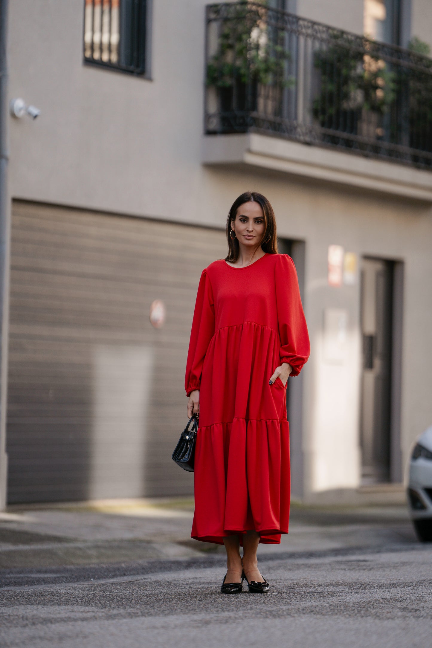 Long dress with ruffles