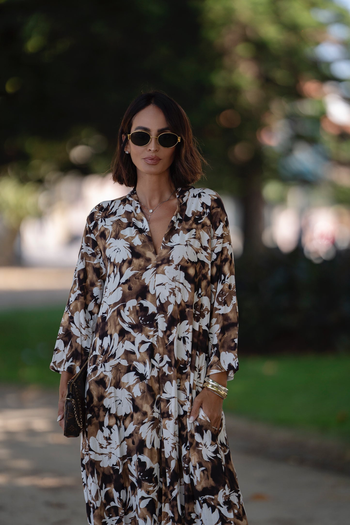 Vestido comprido estampado