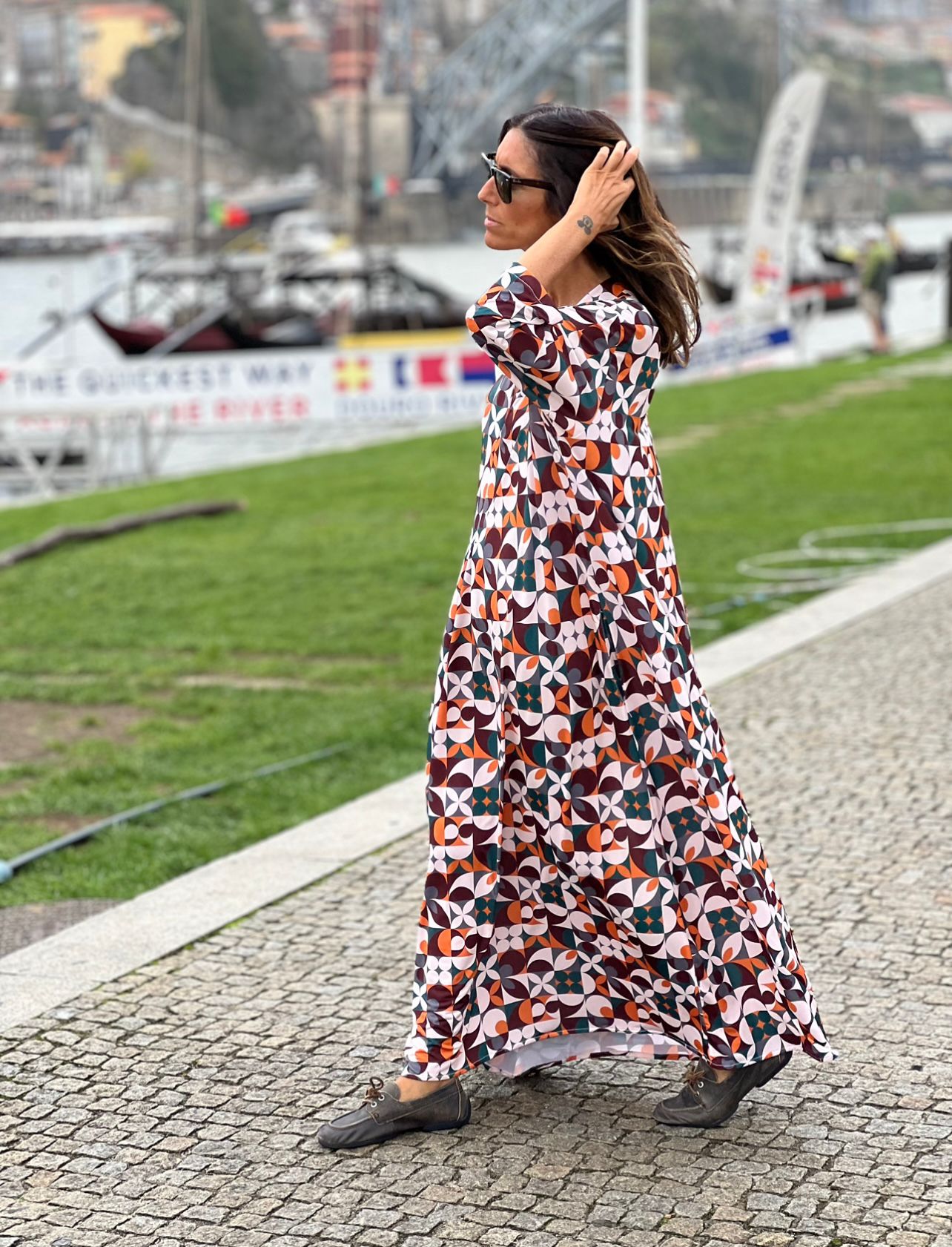 Vestido em malha estampada