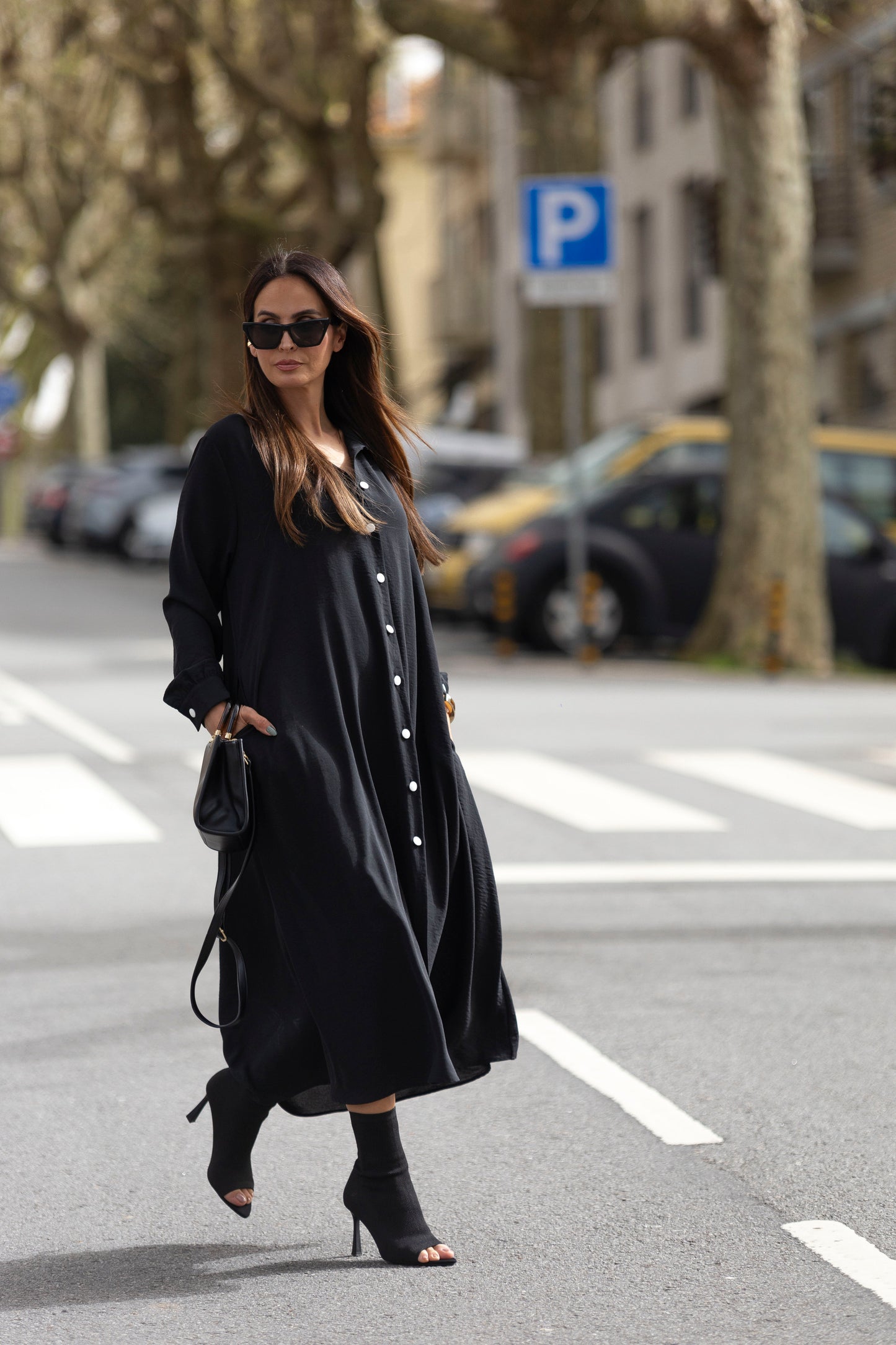 Shirt dress in black