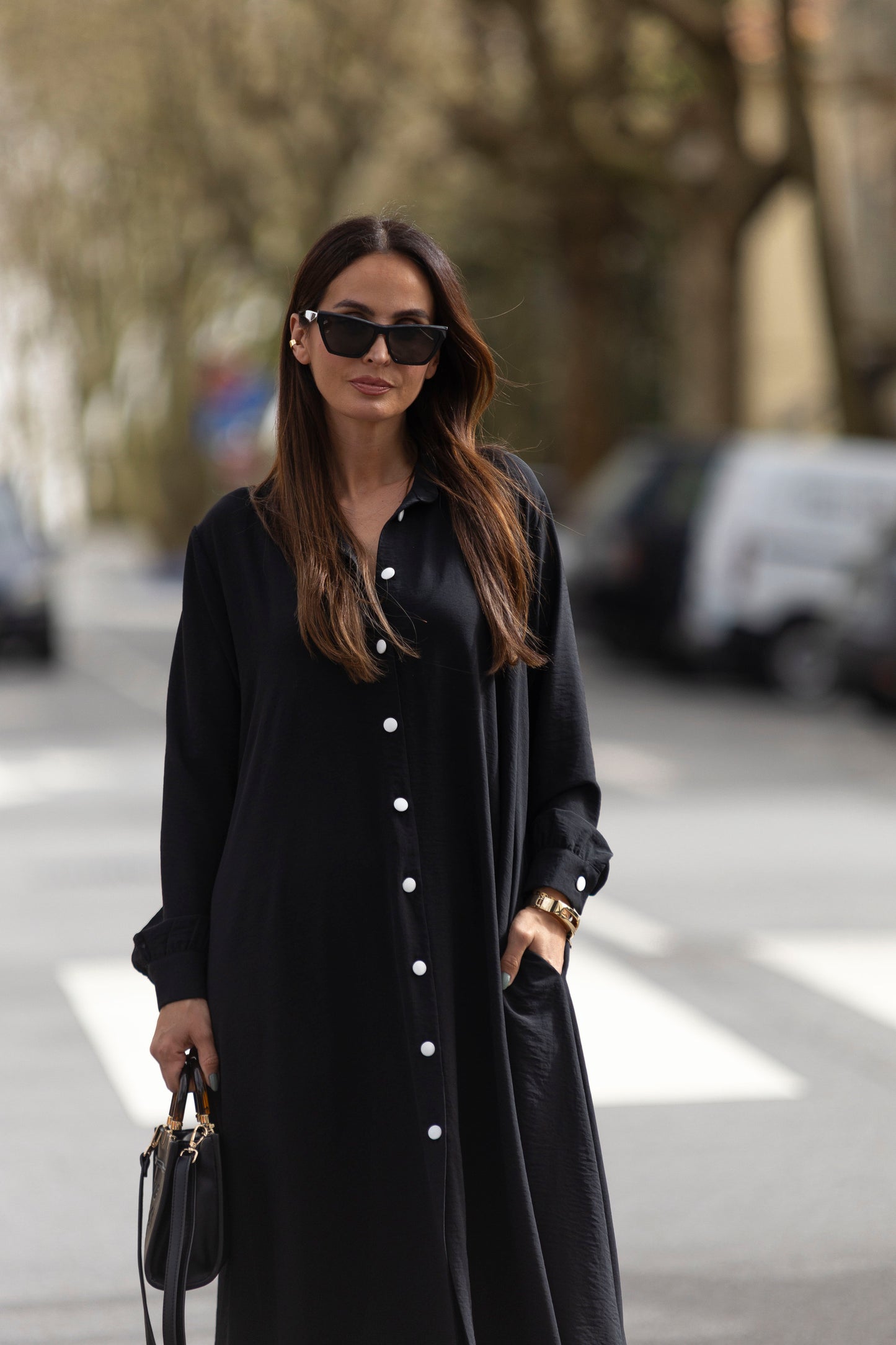 Shirt dress in black