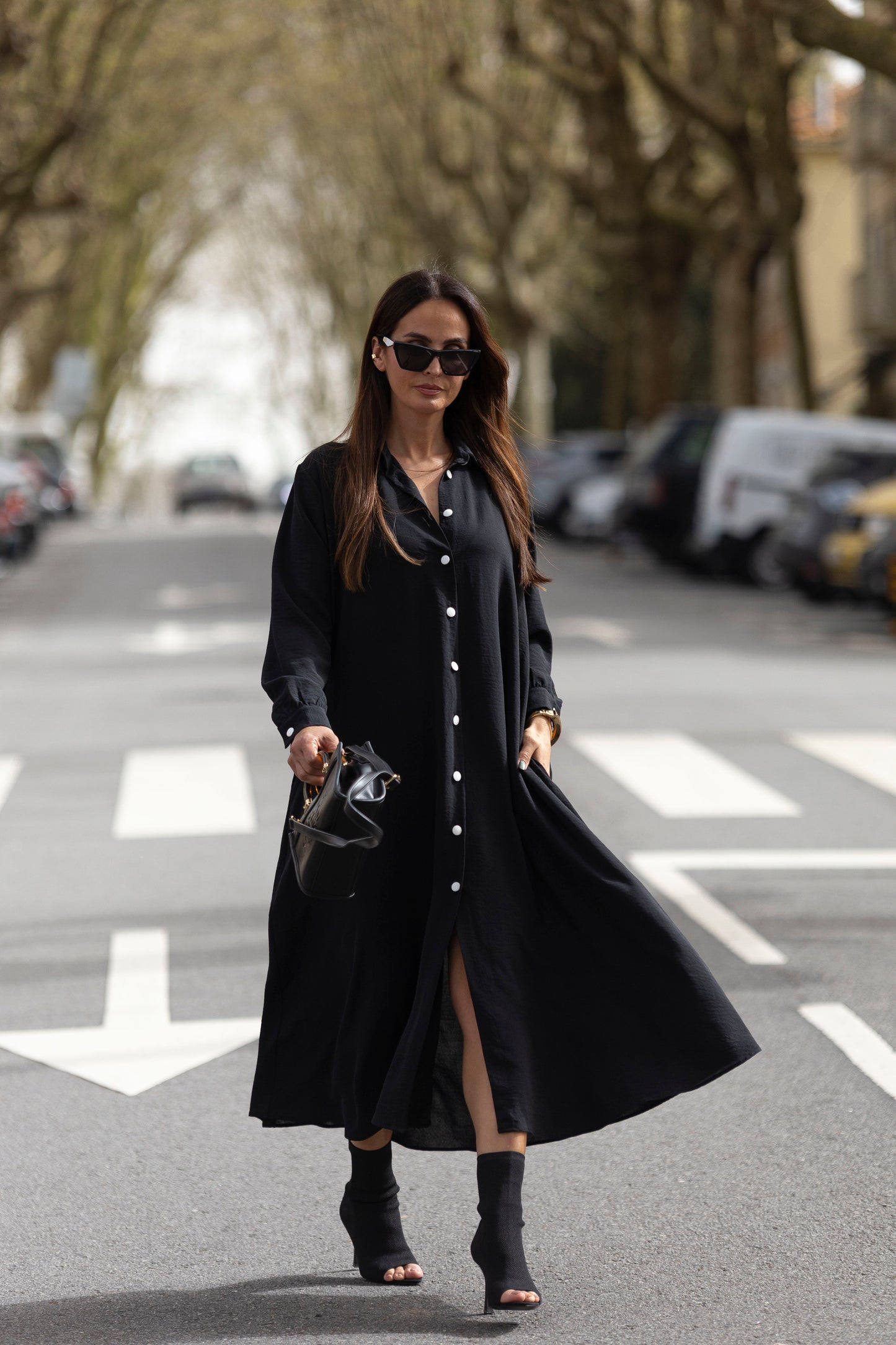 Shirt dress in black