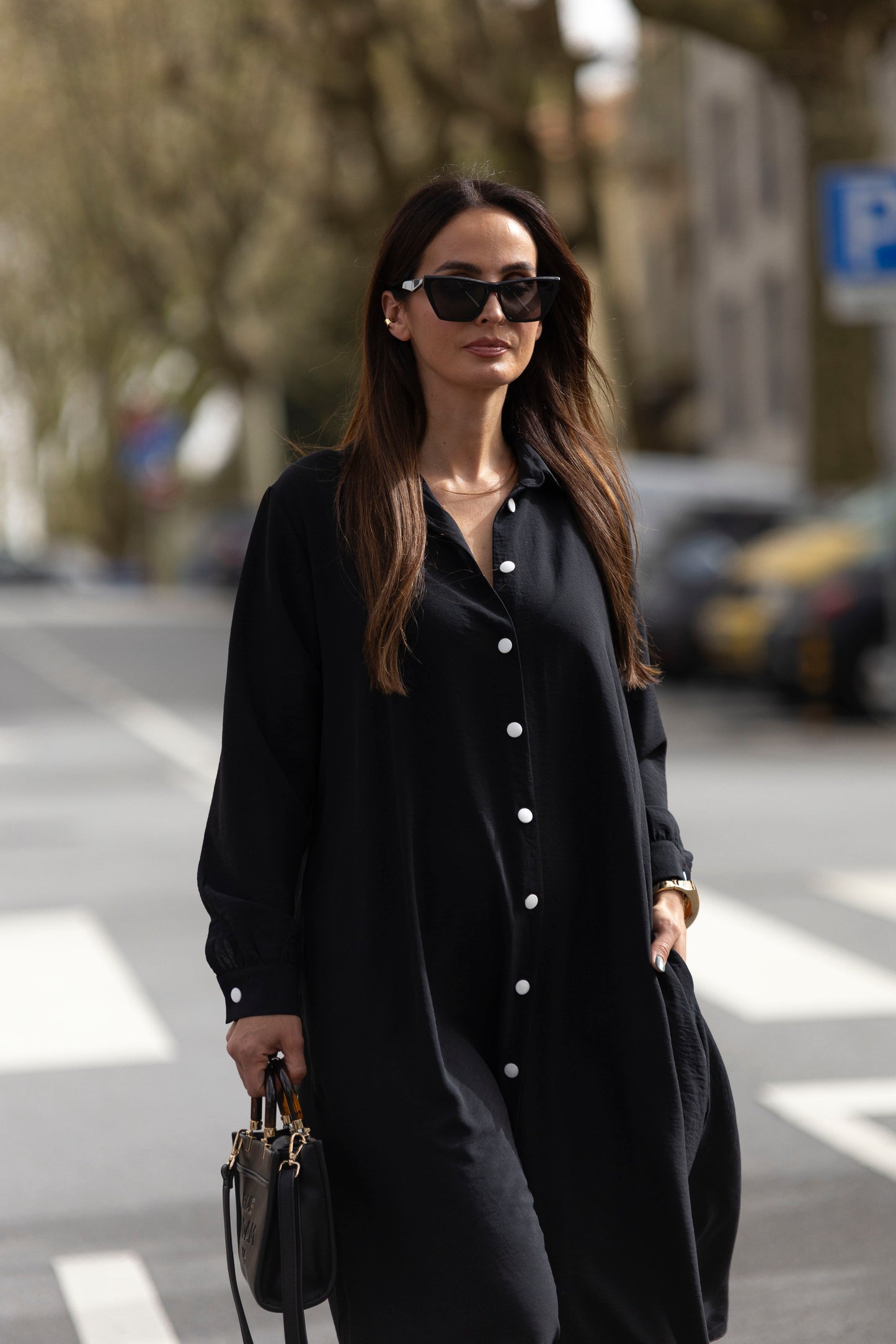 Shirt dress in black