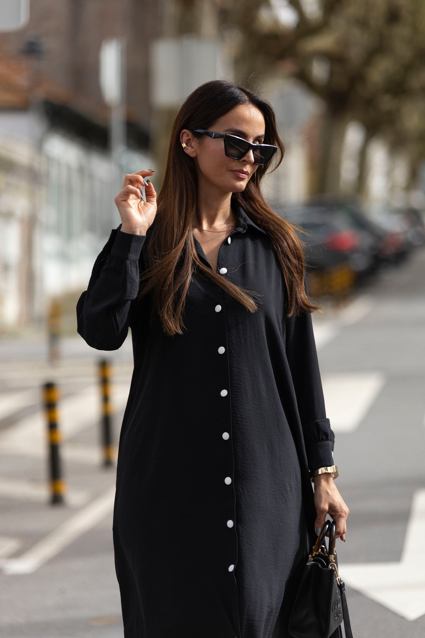 Shirt dress in black