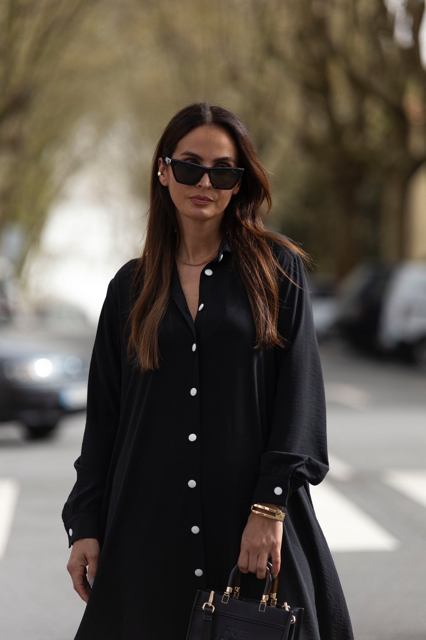 Shirt dress in black