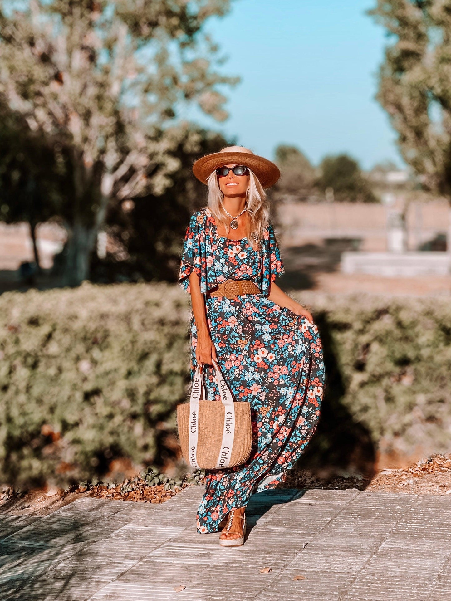 Robe longue imprimée