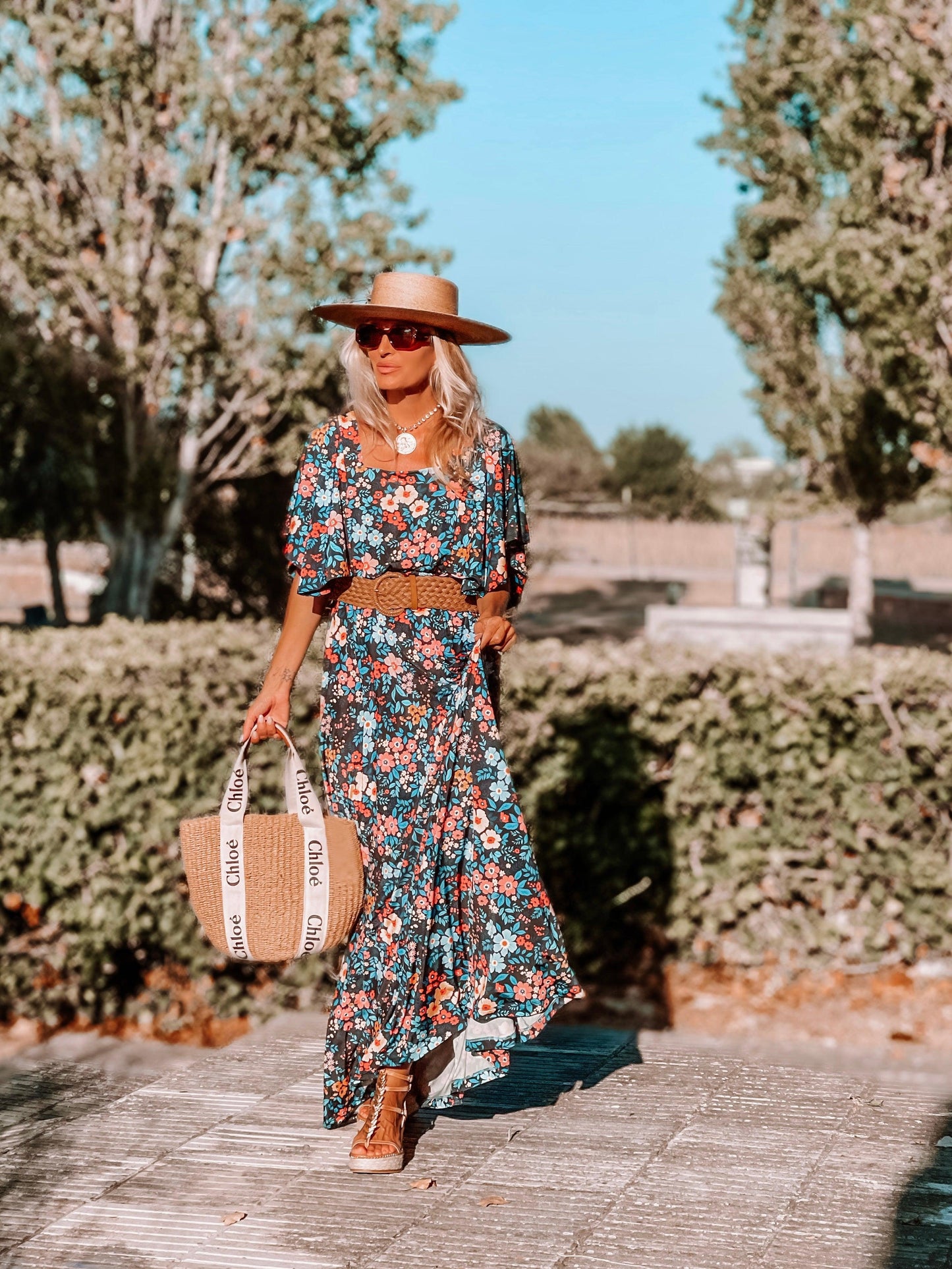 Robe longue imprimée
