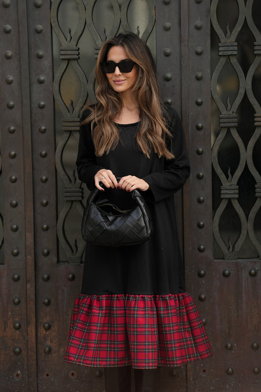 Checkered frill dress