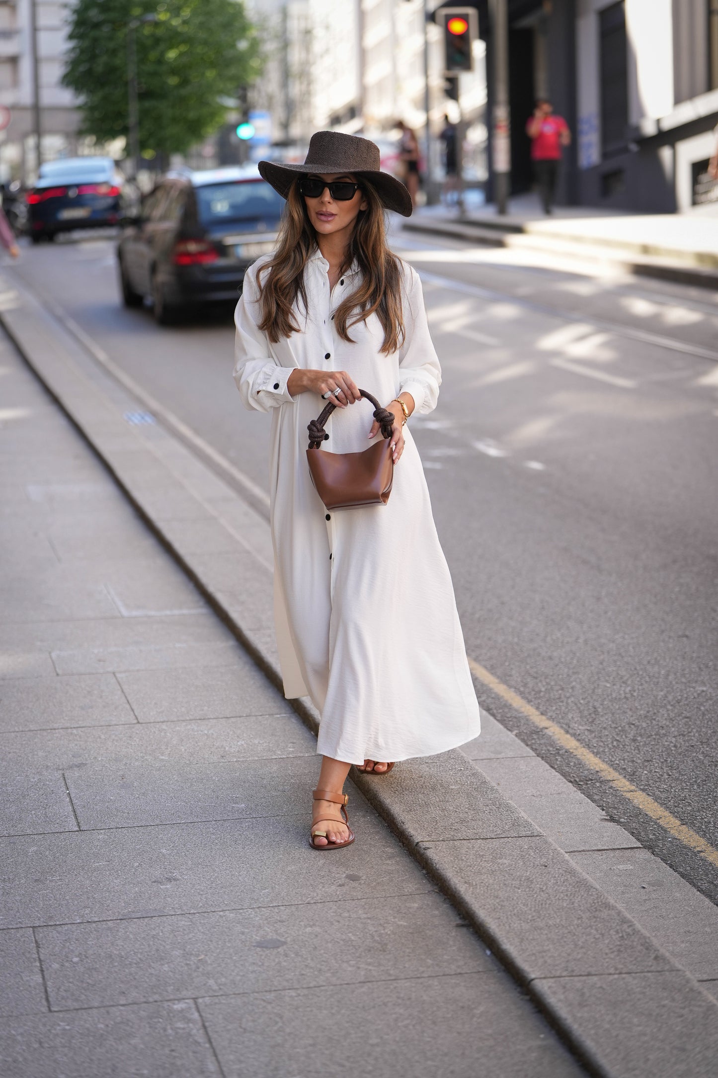 Shirt dress in white