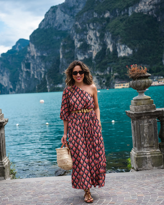 Dress in printed knit