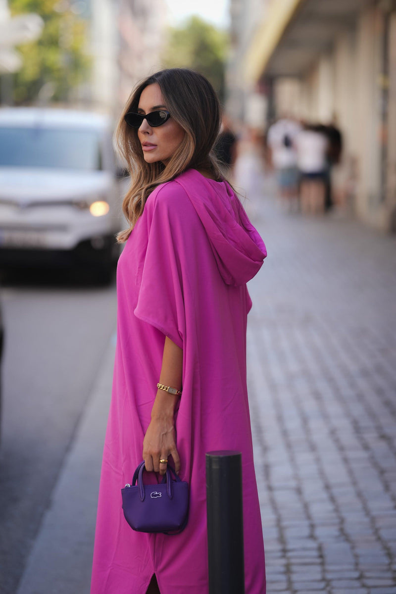 Hooded knit dress