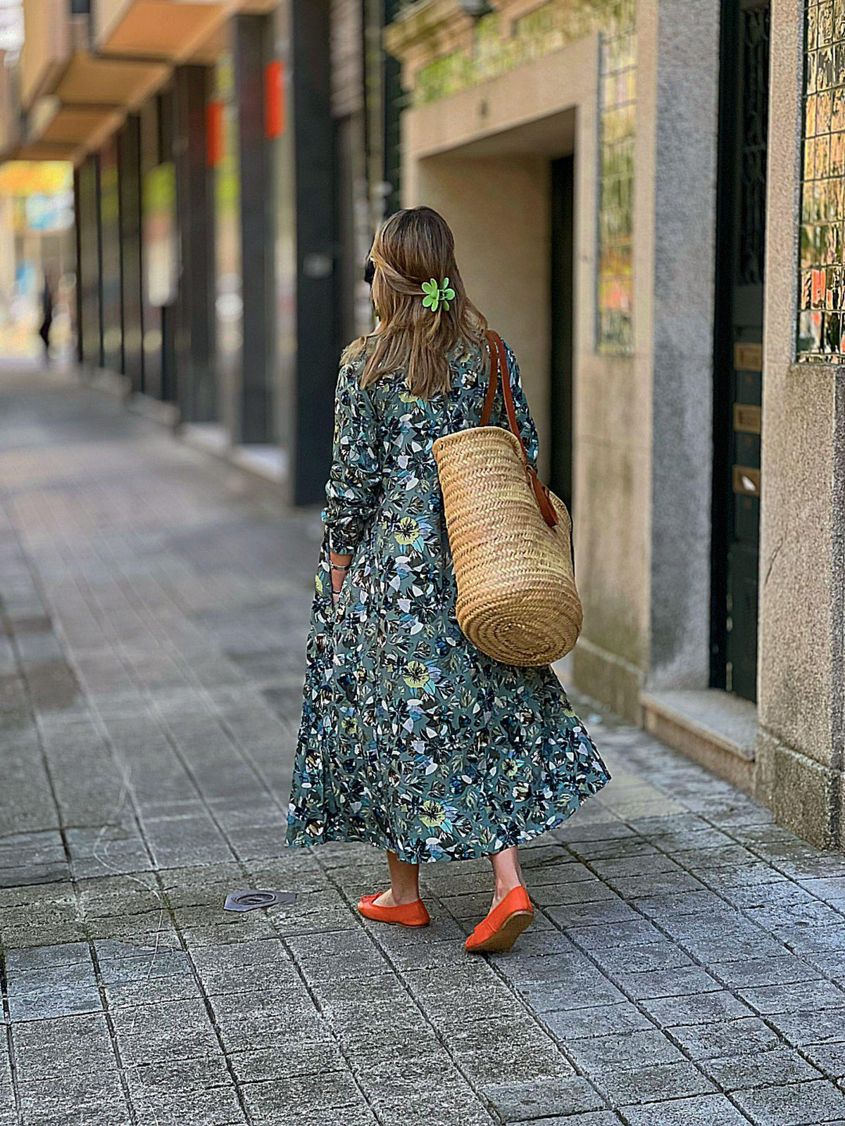 Floral print shirt dress