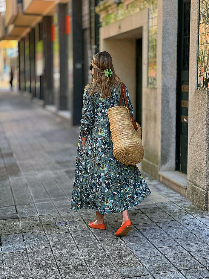 Floral print shirt dress