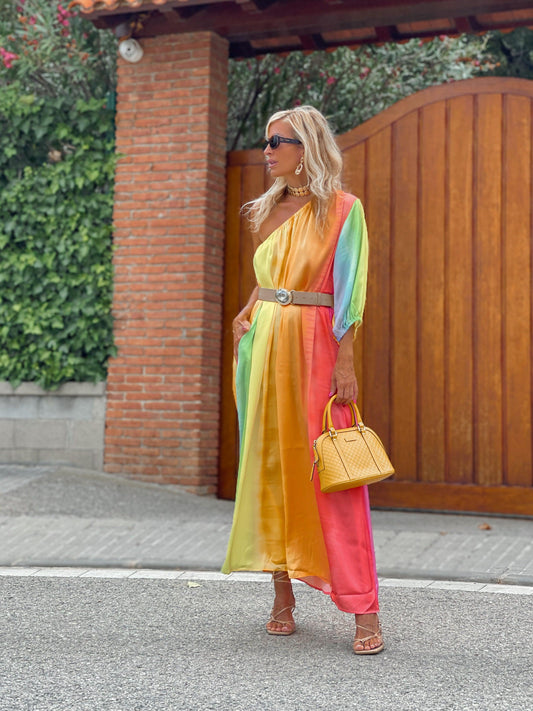 Long dress with one sleeve