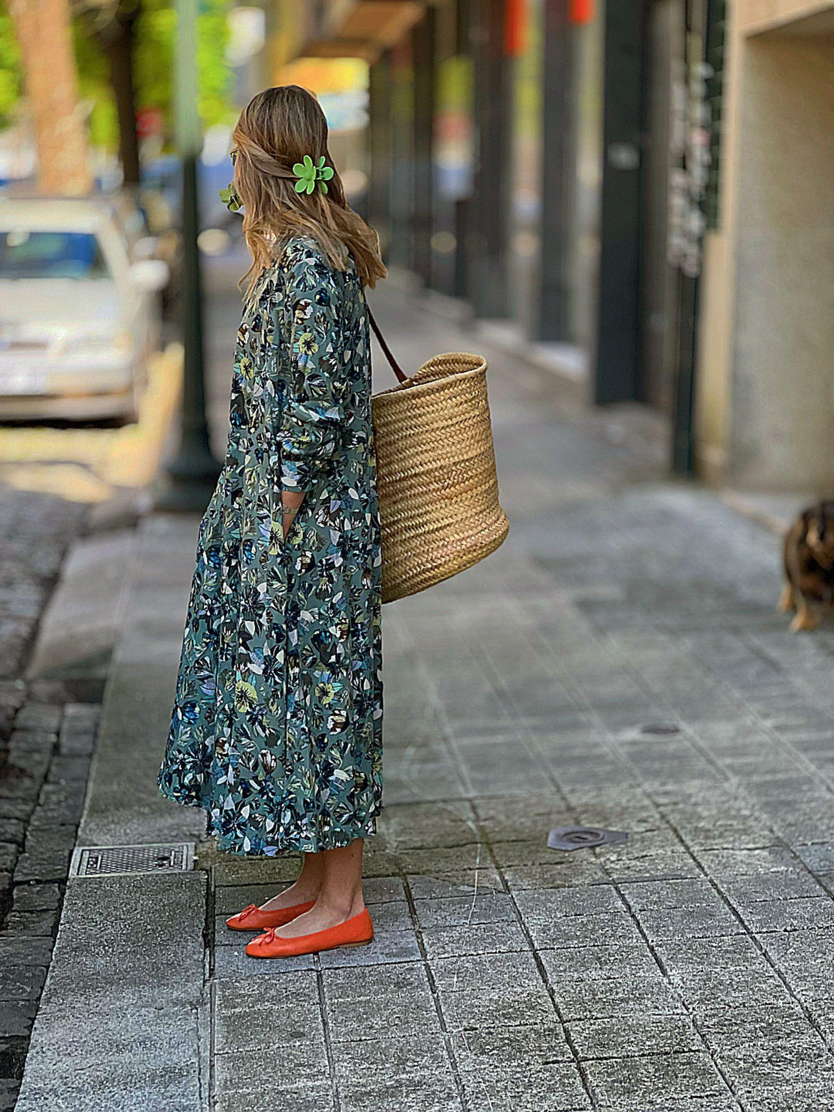 Floral print shirt dress