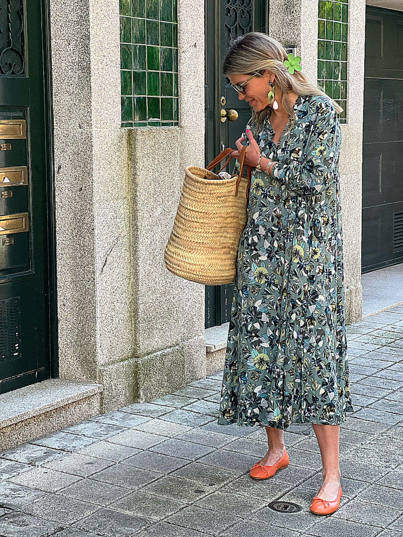 Floral print shirt dress