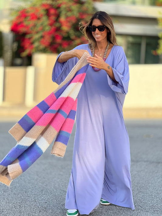 Macacão comprido em malha lisa