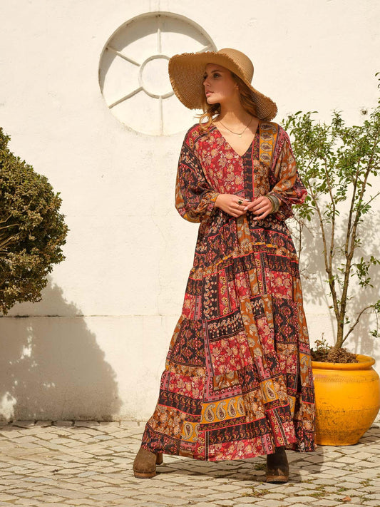 Vestido largo con volantes