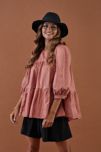 Blouse with balloon sleeves