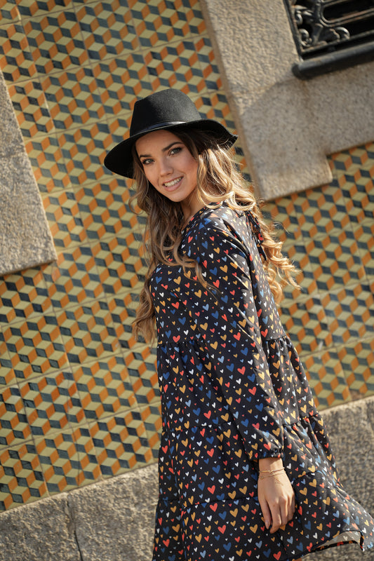 Vestido curto corações