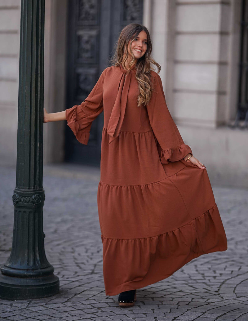 Long dress with frills