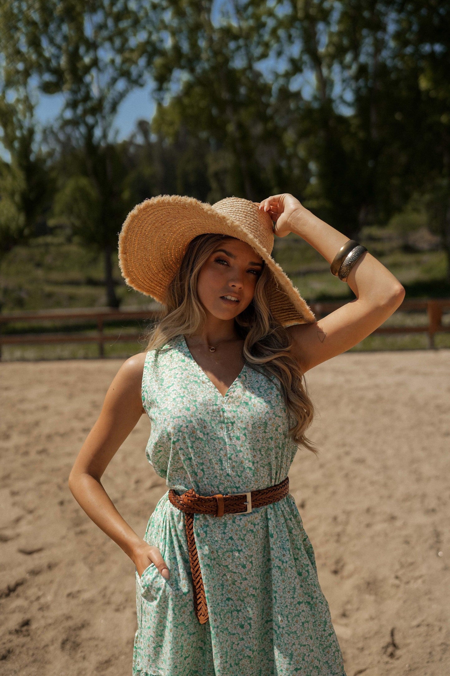 Vestido de flores con volante