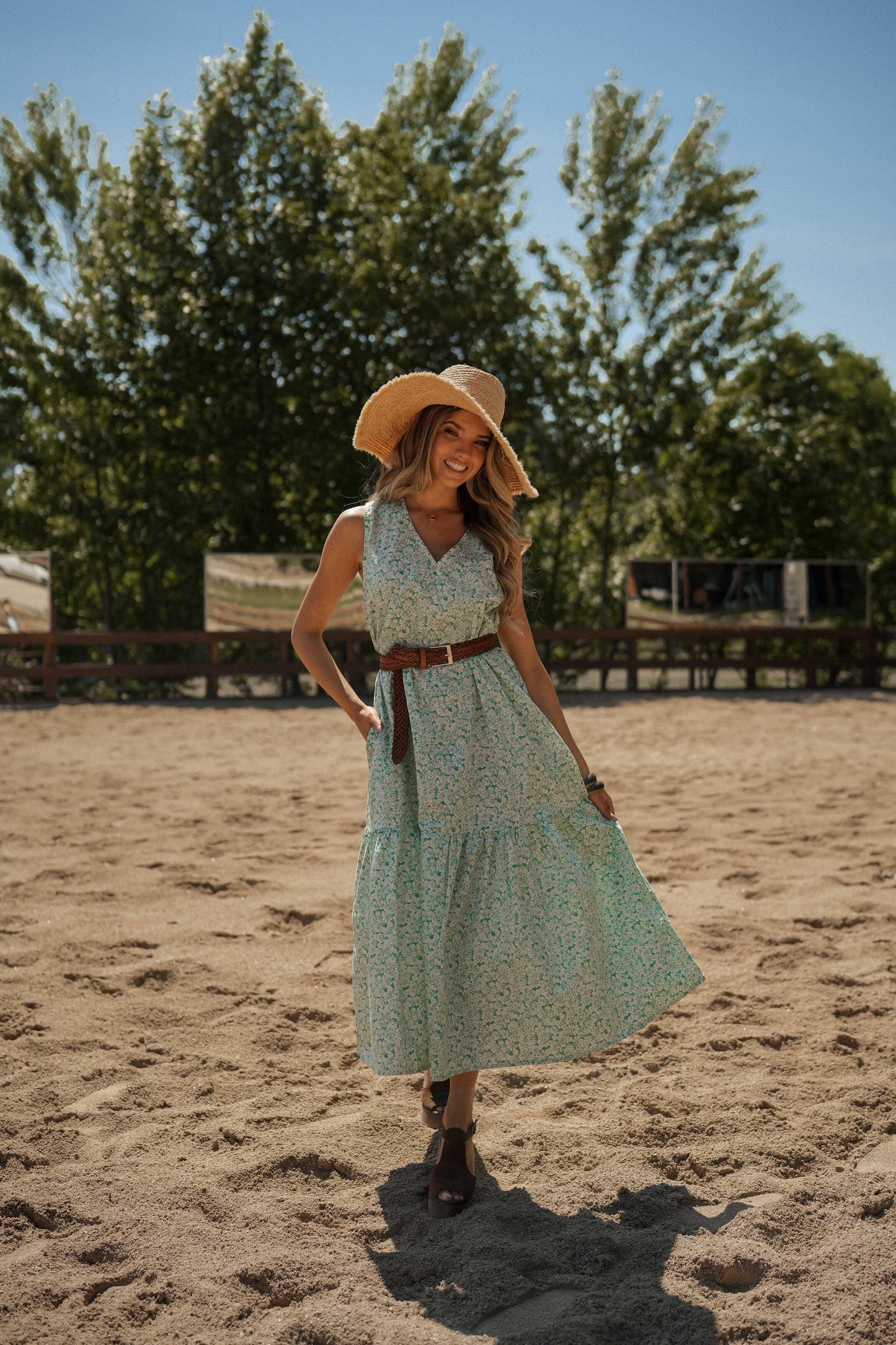 Floral dress with frill