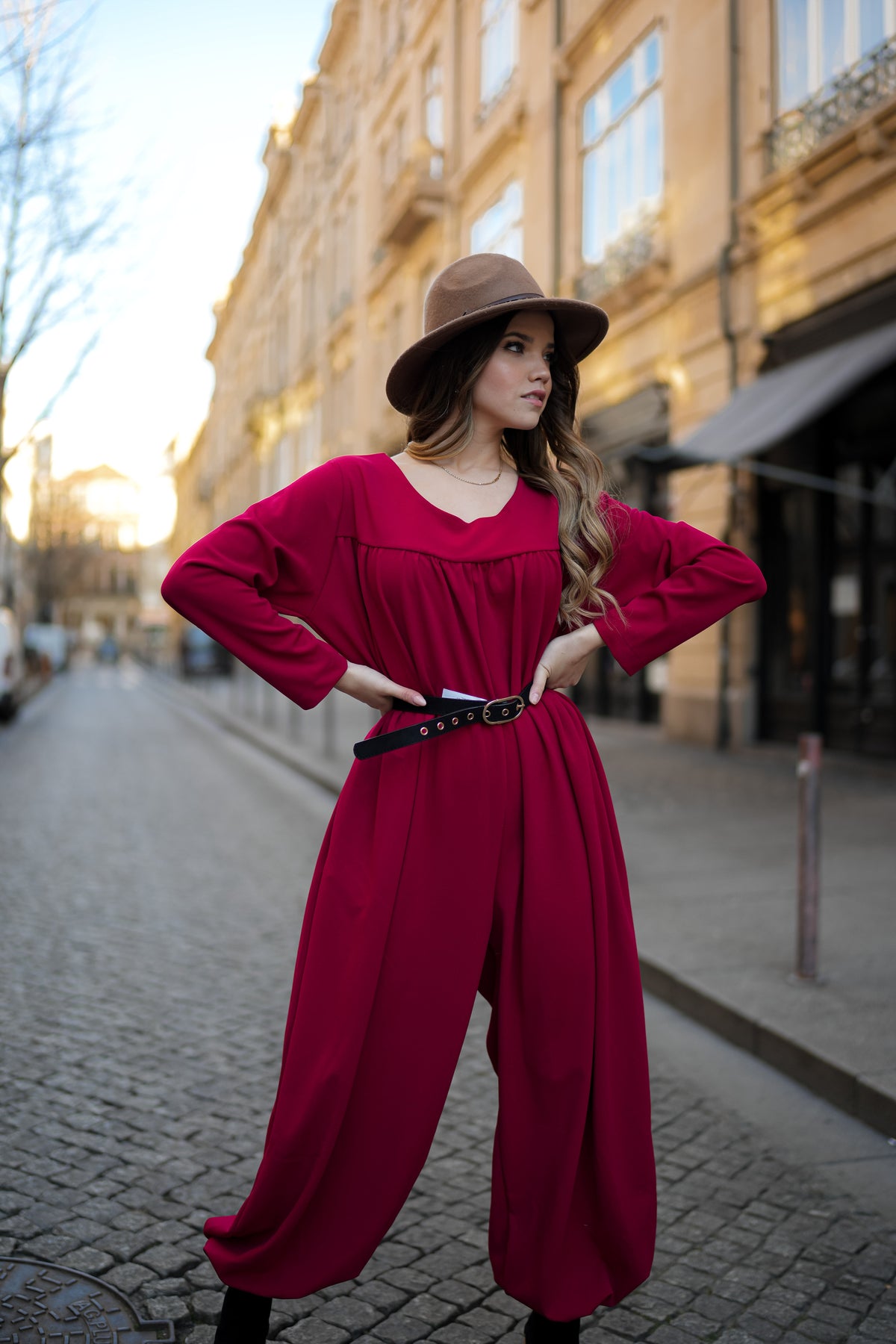 Long jumpsuit with zip