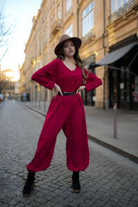 Long jumpsuit with zip