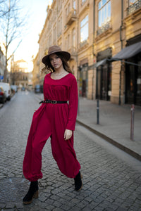 Long jumpsuit with zip