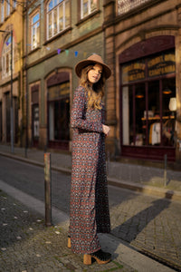 Printed long jumpsuit