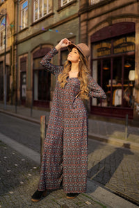 Printed long jumpsuit