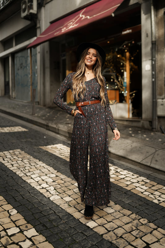 Mono largo estampado corazones