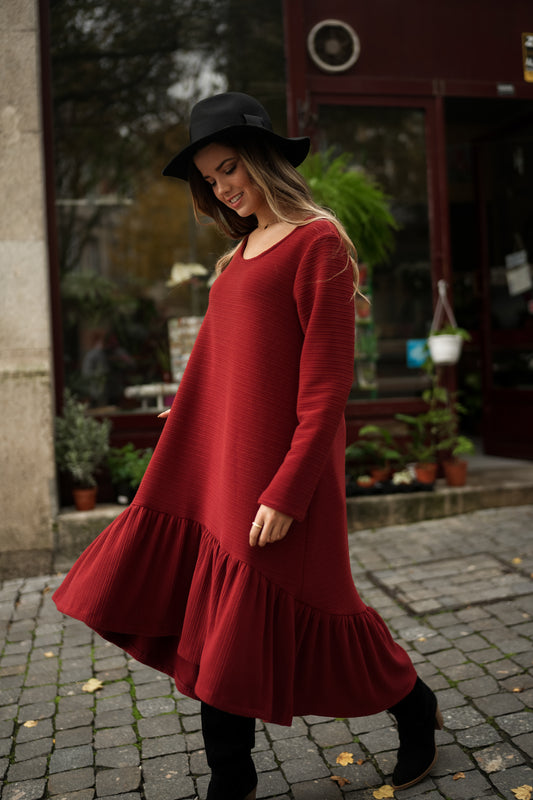 Vestido volante rojo