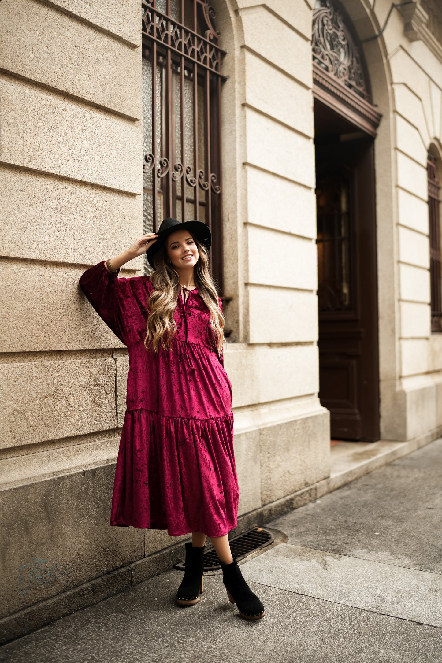 Long velvet dress