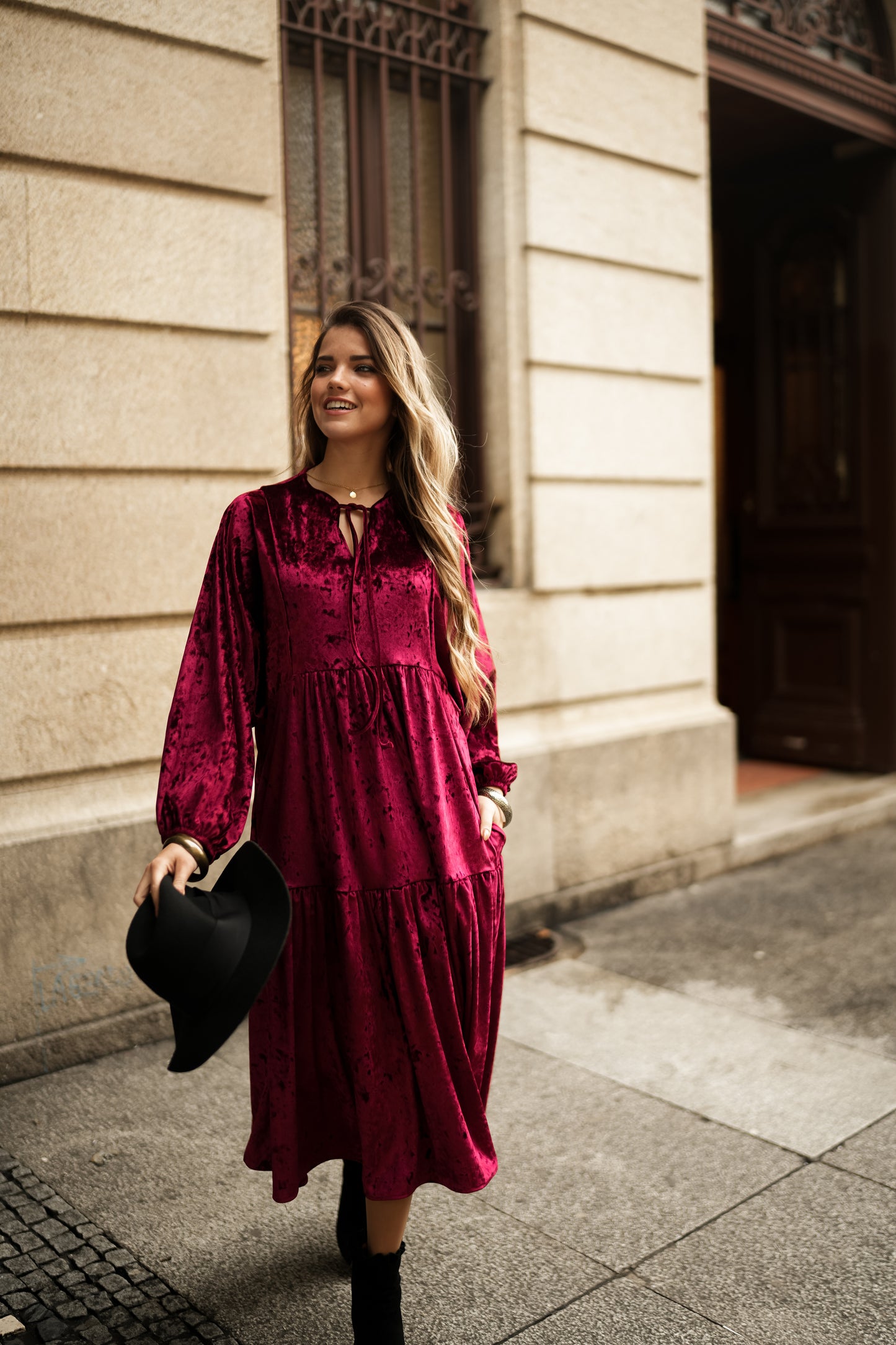 Long velvet dress