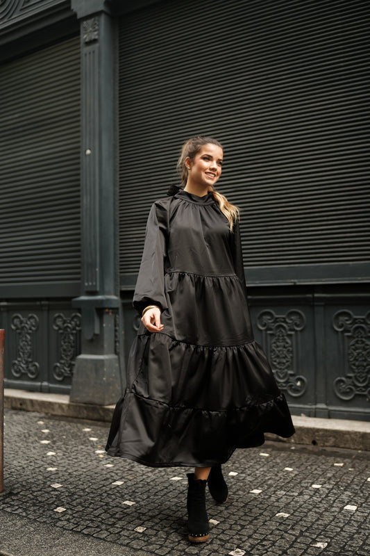 vestido largo de satén