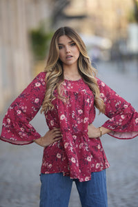 Blouse with ruffles