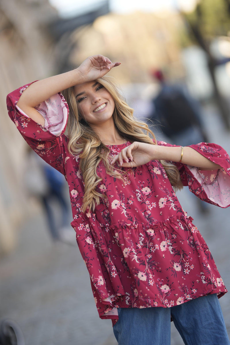 Blouse with ruffles