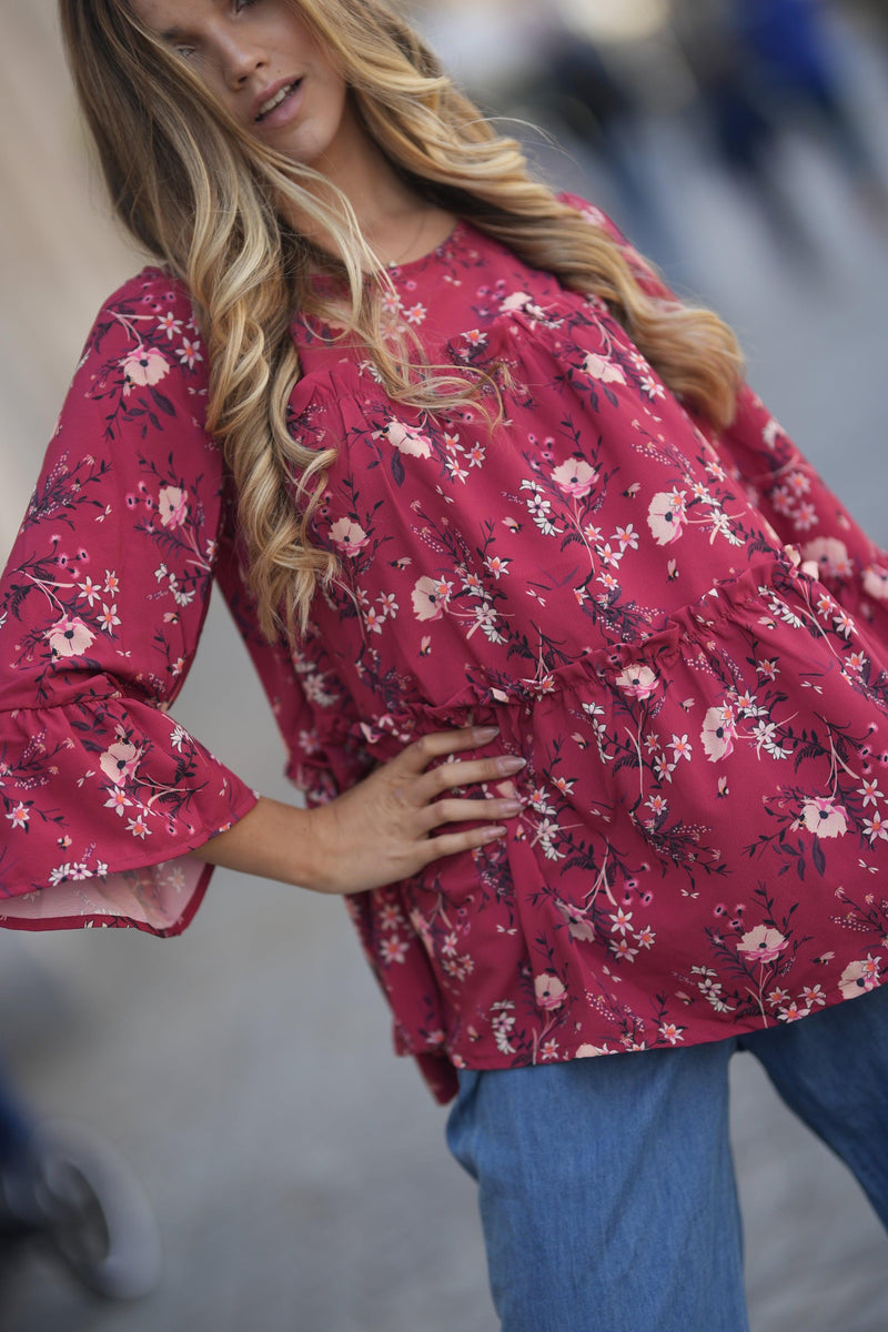 Blouse with ruffles