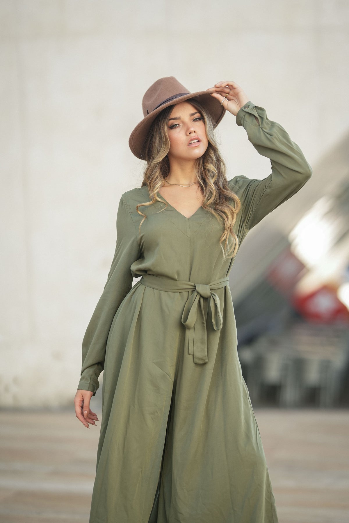 Jumpsuit with belt