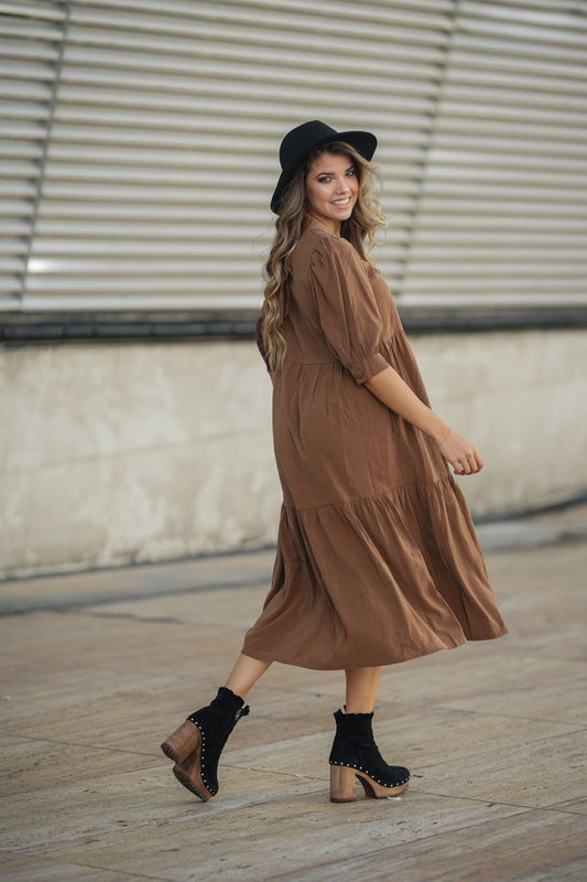 Balloon sleeve dress