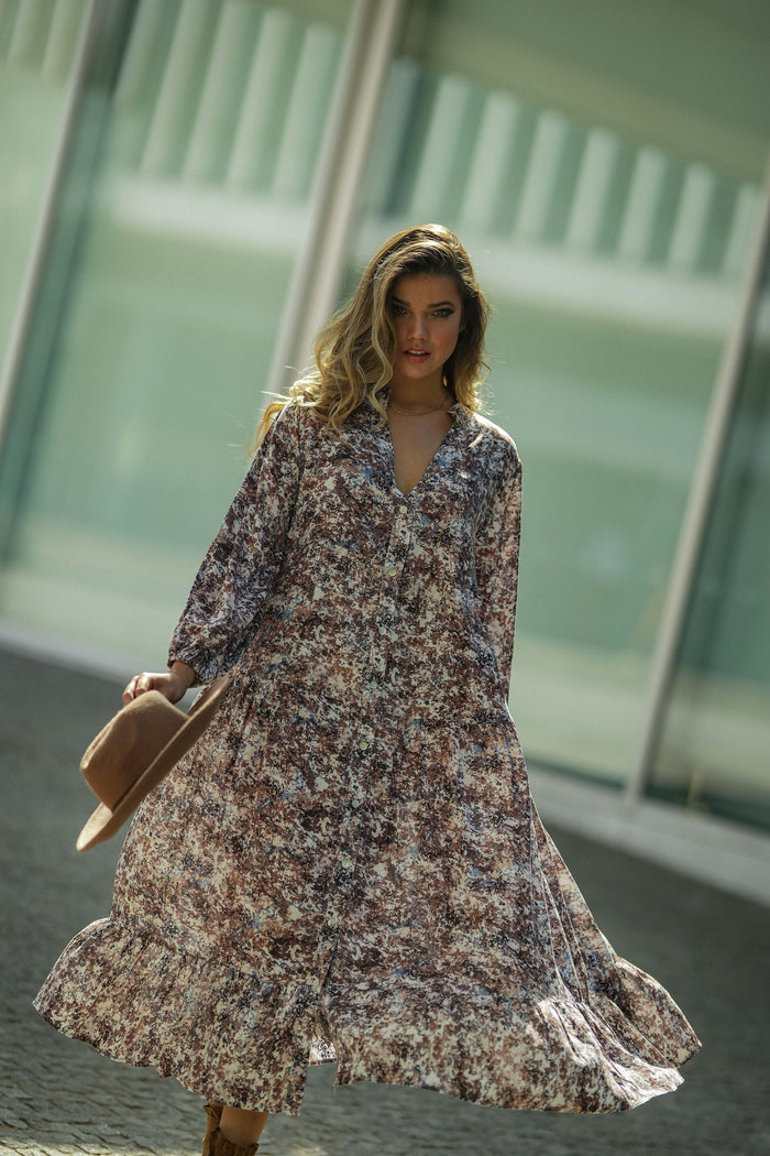 Long dress with floral print