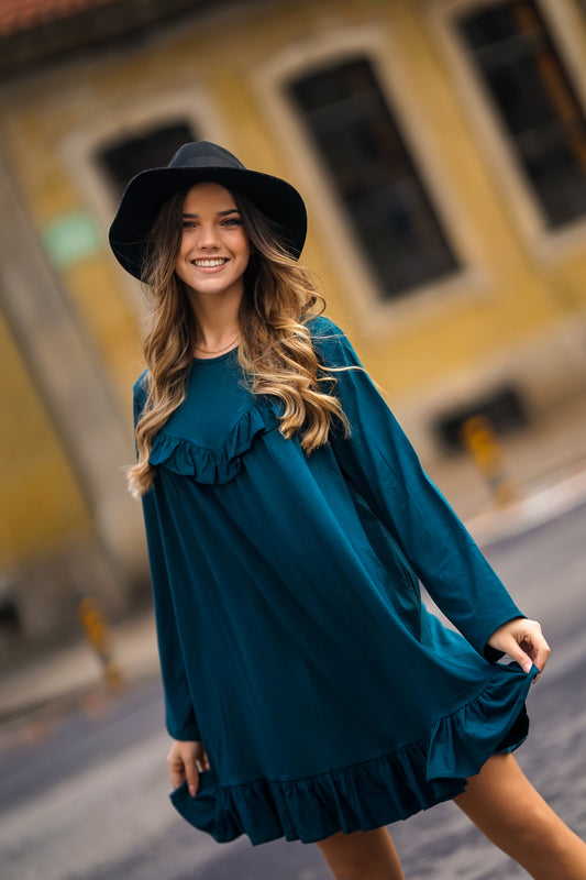 Vestido curto em malha