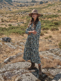 Floral print shirt dress