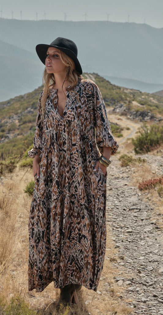 Vestido comprido estampado