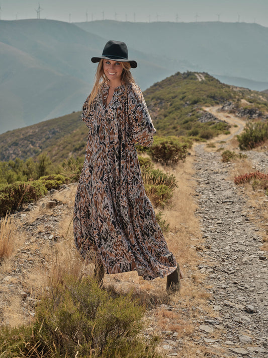 Vestido comprido estampado