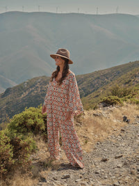 Printed long jumpsuit